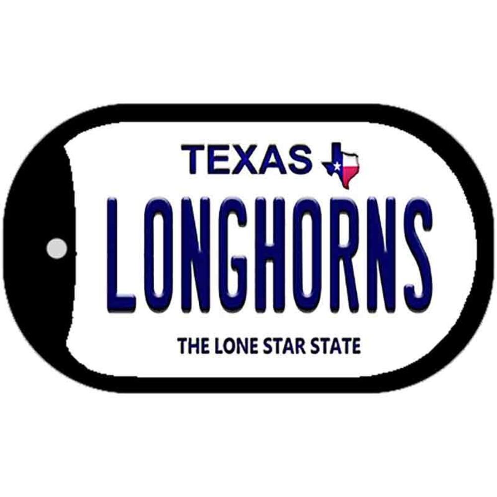 NCAA Texas Longhorns Necklace Dog Tag Metal Horns UT New Chain Jewelry SEC